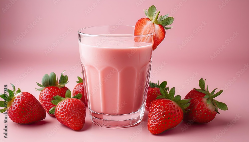 Strawberry smoothie with fruit Strawberry smoothie with fruit