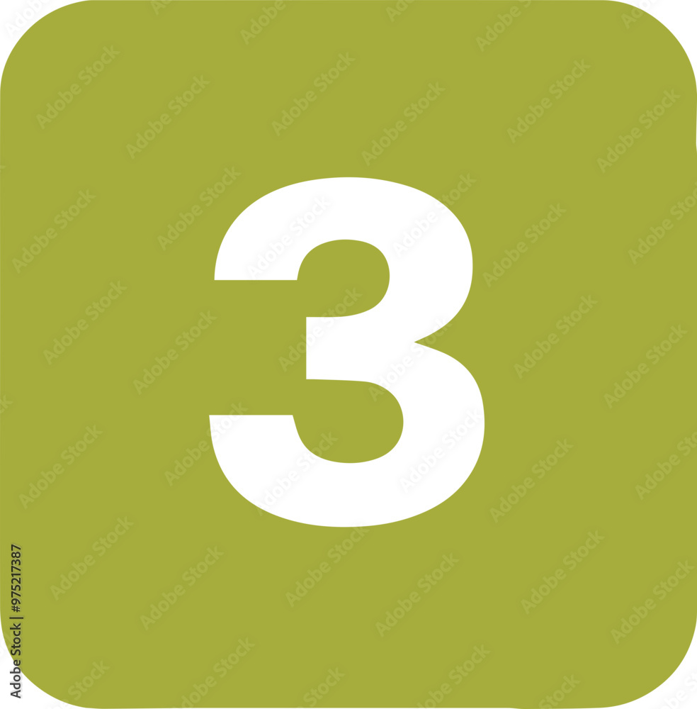 Number 3 icon, simple numbers and quantity related images Number 3 icon, simple numbers and quantity related images