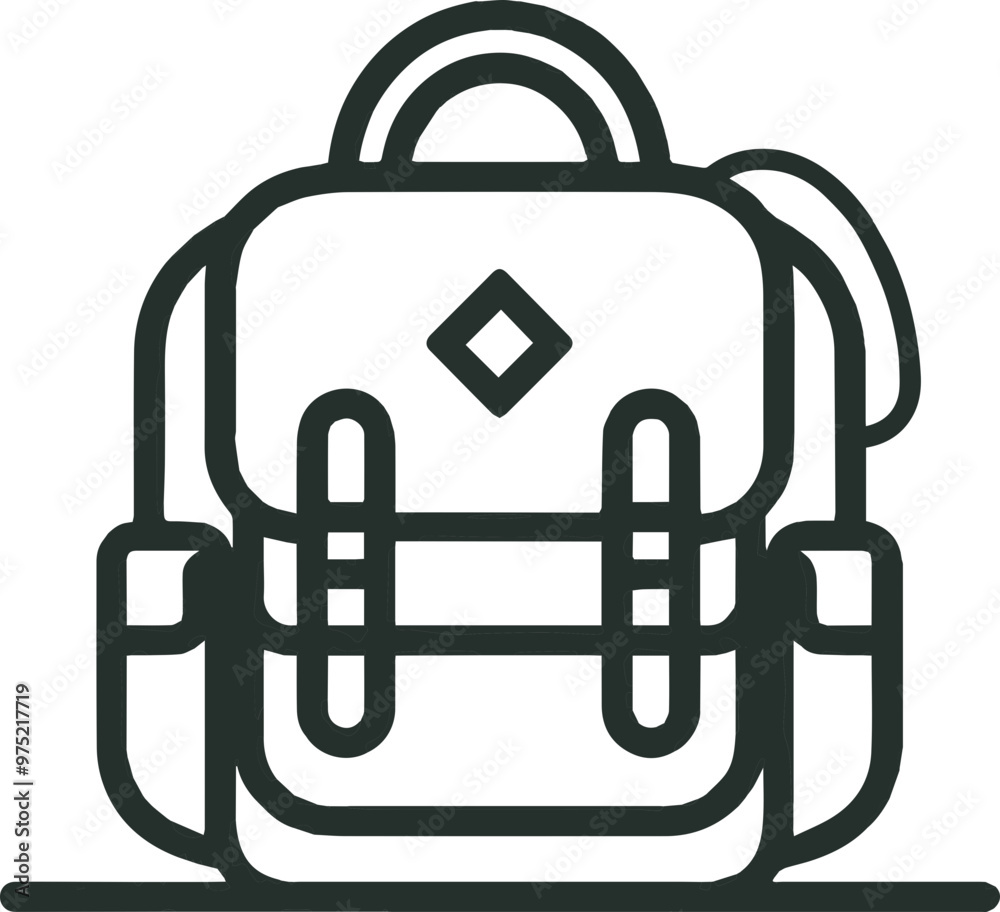 Travel and camping icon image depicting a backpack Travel and camping icon image depicting a backpack