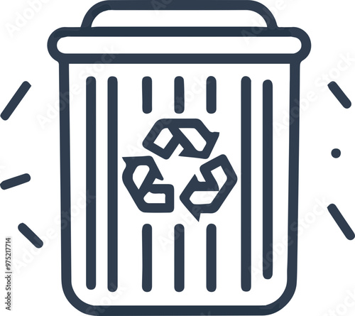Environmental icon image showing recycling bin