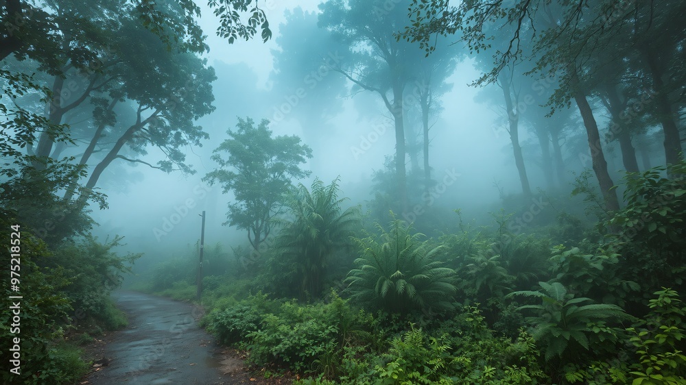 Fototapeta premium misty morning in the forest