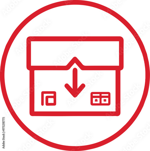 Warehouse icon, logistics, inventory management, warehouse system, logistics management