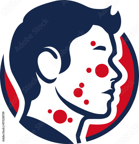 Acne and skin care icons, face care, skin trouble, youth skin