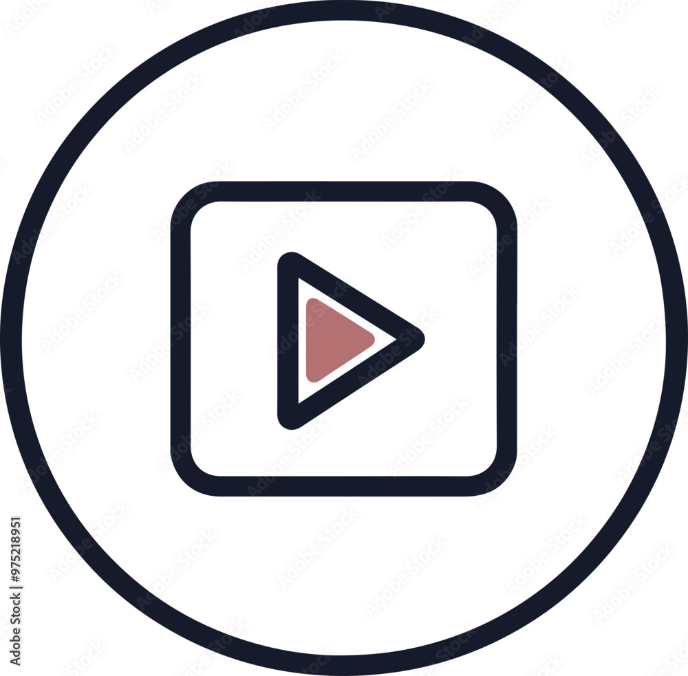 Media player icon design with play button Media player icon design with play button