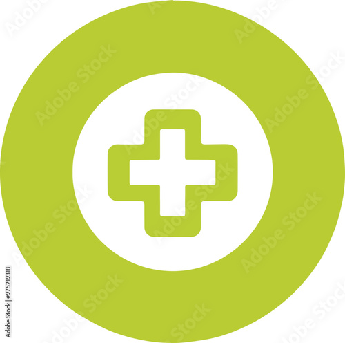 Medical cross icon, medical symbol symbolizing health and emergency