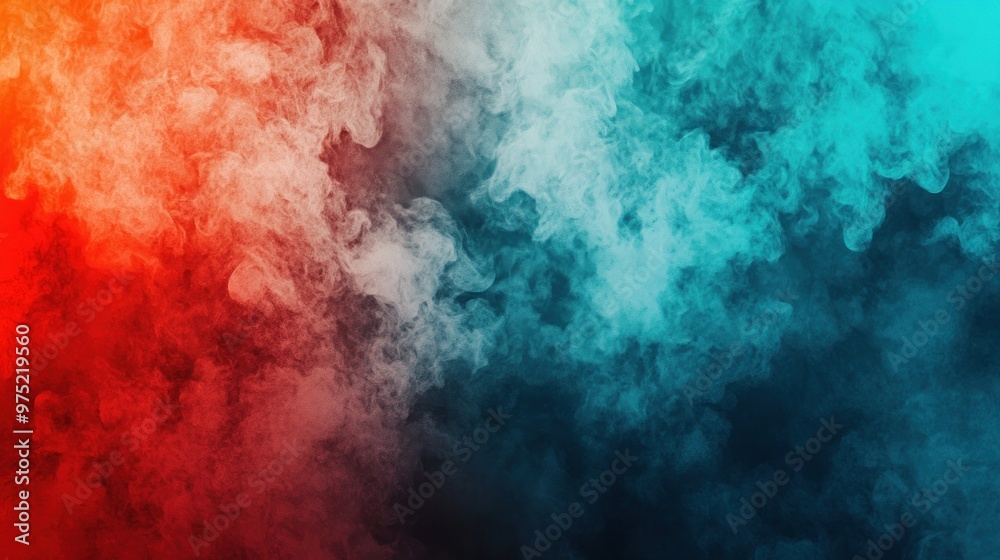 Dramatic gradient from fiery red to cool cyan, creating a high-contrast, energetic effect Dramatic gradient from fiery red to cool cyan, creating a high-contrast, energetic effect