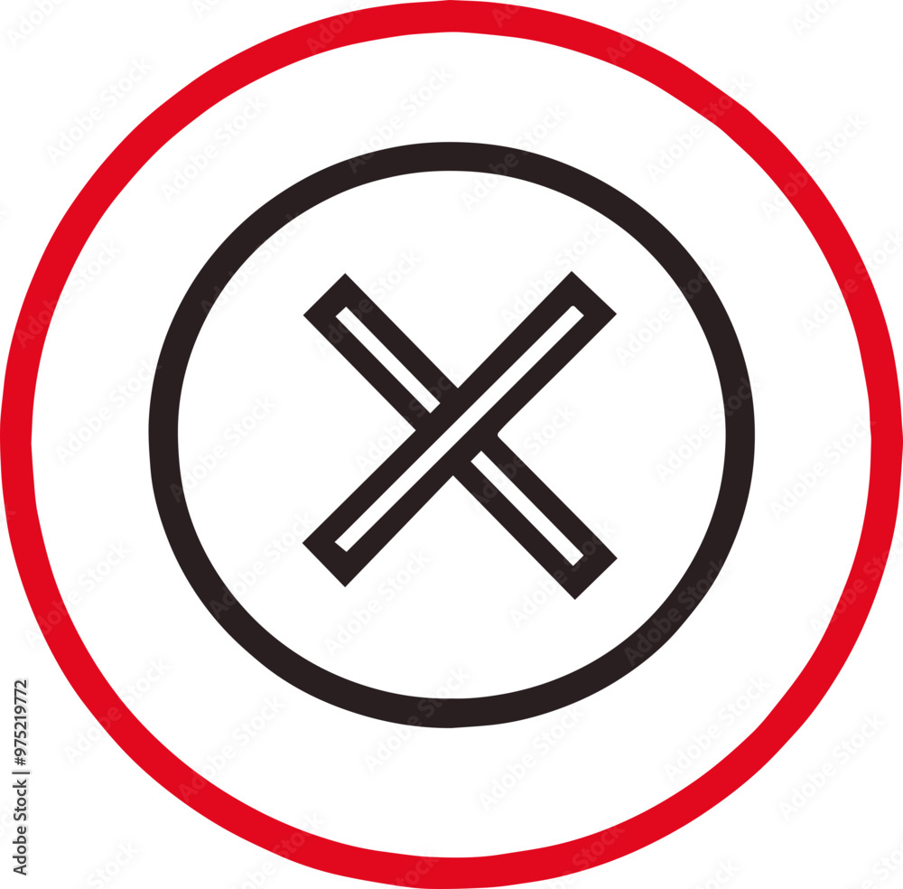 Simple icon image showing cancellation and prohibition Simple icon image showing cancellation and prohibition