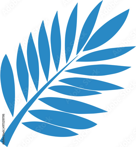 Leaves icon, nature, plant, blue theme, tropical feel