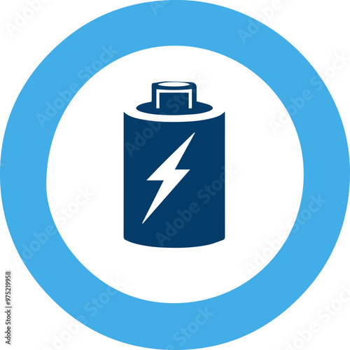 Battery icon, design symbolizing power and energy