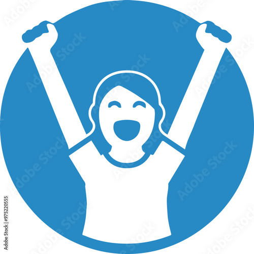People icon expressing success and achievement, positive energy