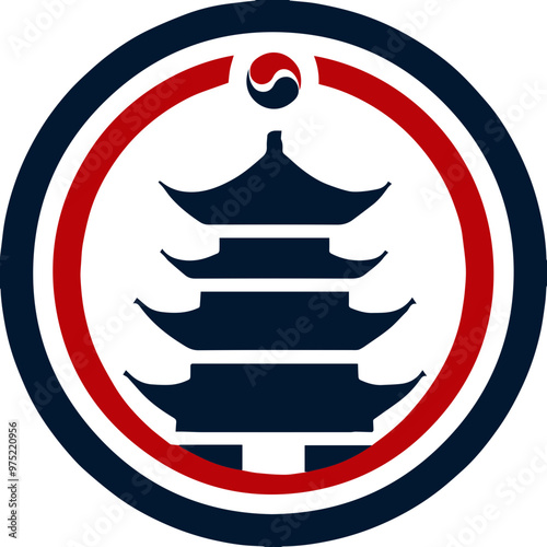 Pagoda icon design symbolizing traditional architecture