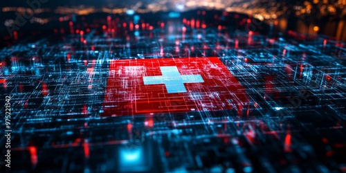 Switzerland Digital Flag.