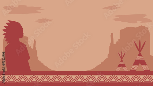 Native american indian heritage background with copy space area. suitable for First Day of Native American Heritage Month event