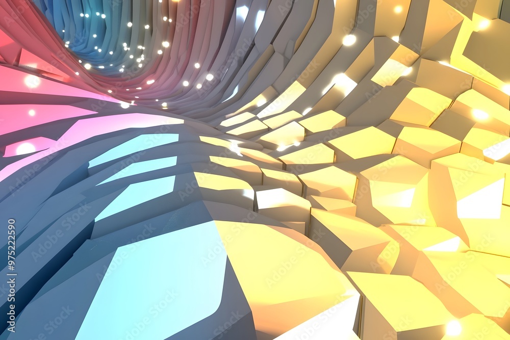 Fototapeta premium Abstract Geometric Background With Light And Shadows