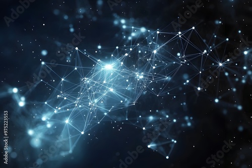 Abstract Network Connection Background with Glowing Points