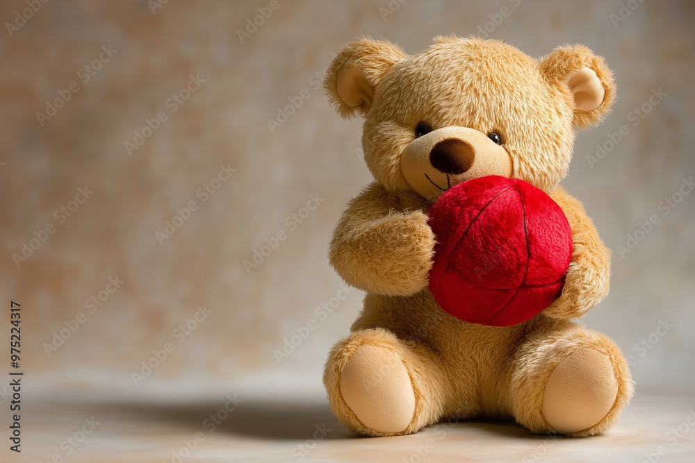 Teddy Bear Holding a Red Ball Teddy Bear Holding a Red Ball