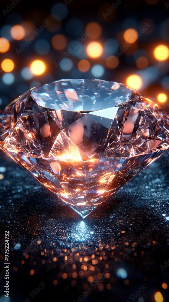 Captivating Crystal Diamond Closeup on Dark Background Captivating Crystal Diamond Closeup on Dark Background