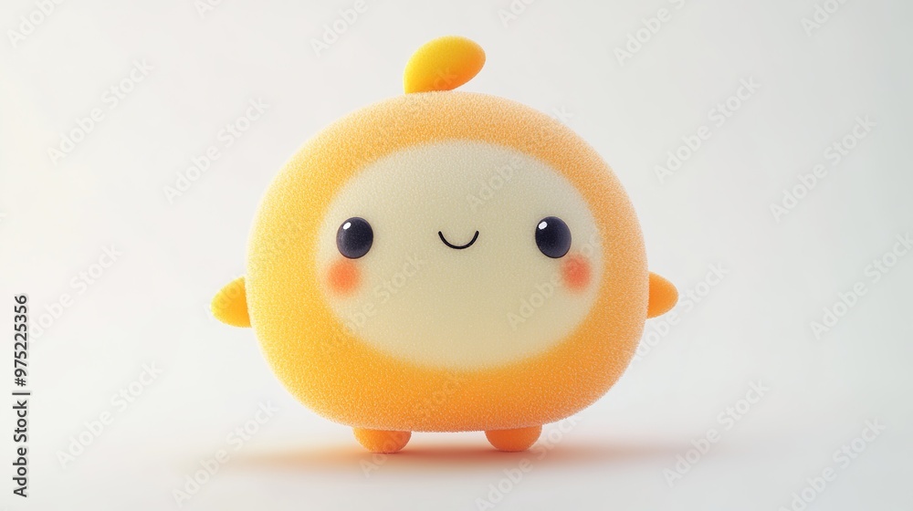 A cute green and yellow plush toy doll with a lively expression, displayed on a pure white background in a front view. The doll features a fluffy texture and 3D three-dimensional appearance, A cute green and yellow plush toy doll with a lively expression, displayed on a pure white background in a front view. The doll features a fluffy texture and 3D three-dimensional appearance,