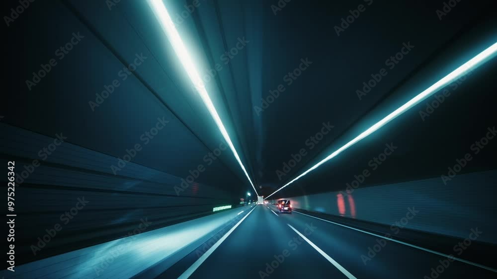 夜の高速道路走行タイムラプス