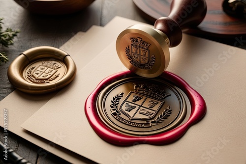 Vintage-Inspired 3D Wax Seal with Crest and Tone-Rich Elegance photo