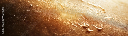 Close-up view of glistening skin with water droplets, showcasing texture and sheen under warm lighting, perfect for wellness themes.