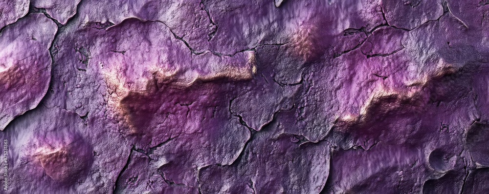 Naklejka premium Abstract texture featuring deep purple and cracked surface patterns, ideal for backgrounds and creative projects.