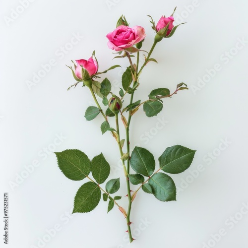small rosebush with vibrant pink roses in bloom