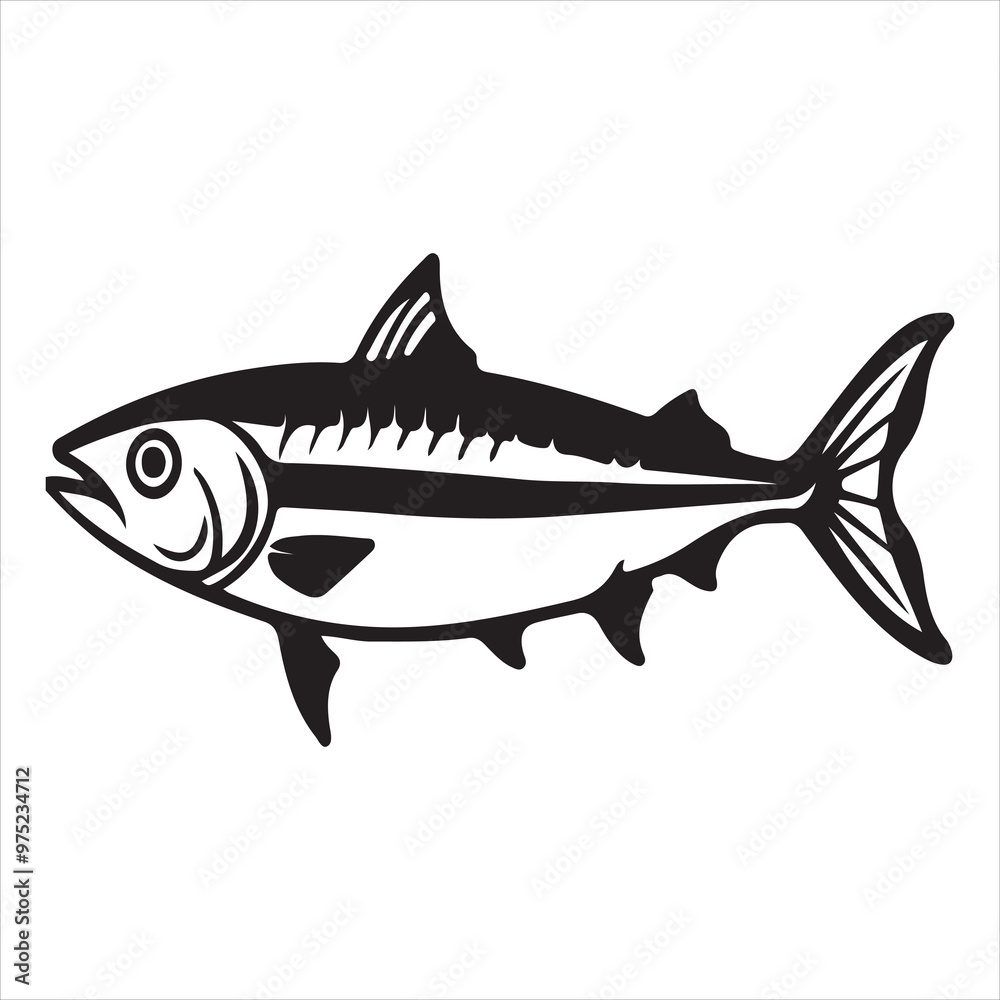 Anchovy mackerel fish silhouette vector art illustration. Anchovy mackerel fish silhouette vector art illustration.