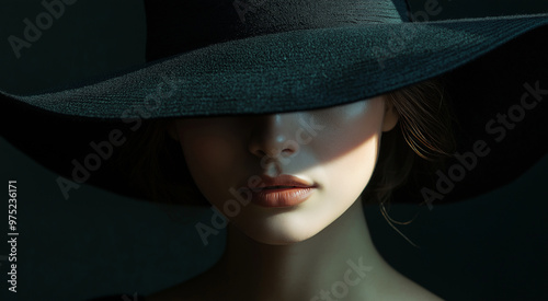a portrait of a woman wearing a wide-brimmed hat