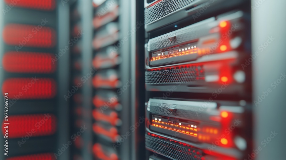 Exploring the Heart of Data Storage: A Close-Up View of a High-Tech Server Room Environment Exploring the Heart of Data Storage: A Close-Up View of a High-Tech Server Room Environment