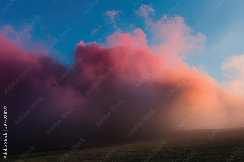 Naklejka premium Vibrant Shadows and Mist An Artistic Fusion of Colors and Textures