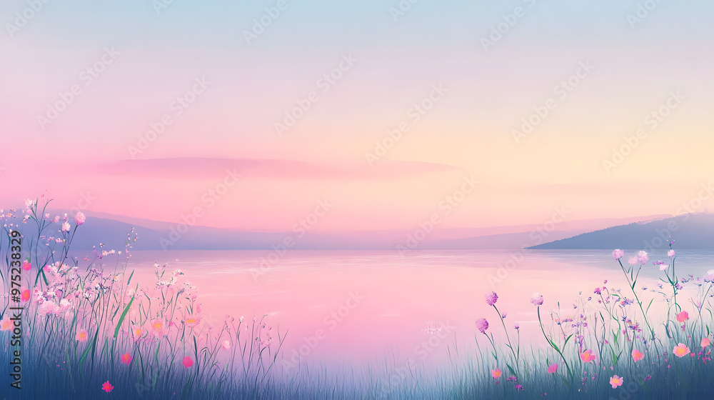 A serene landscape bathed in soft pastel colors V1, 4K, 16:9 A serene landscape bathed in soft pastel colors V1, 4K, 16:9