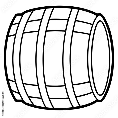 wine barrel outline coloring book page line art drawing