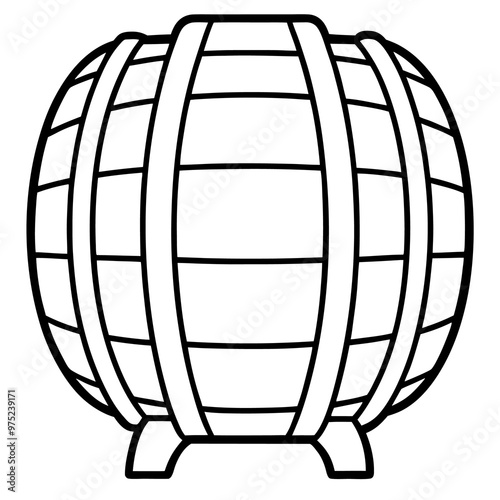 wine barrel outline coloring book page line art drawing photo