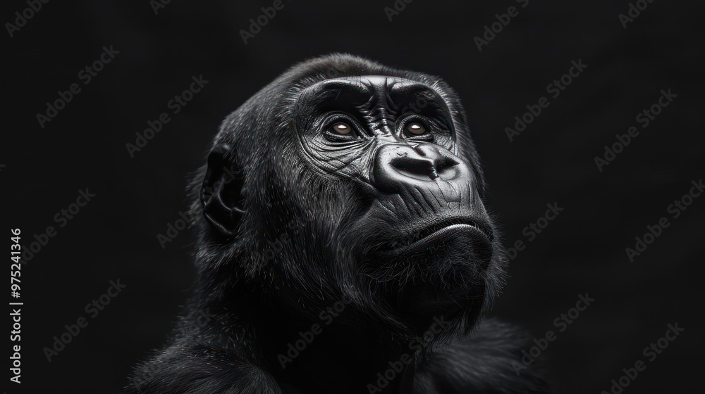 Monkey with human eyes looking out Monkey with human eyes looking out