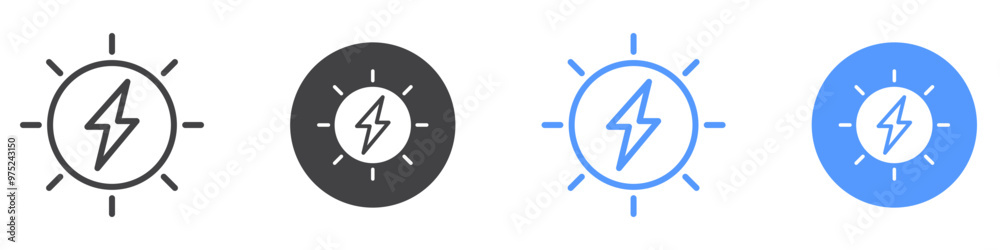 Alternative energy icon flat line symbol set. Alternative energy icon flat line symbol set.