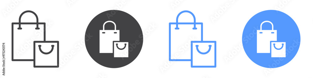 Bag Icon flat line symbol set. Bag Icon flat line symbol set.
