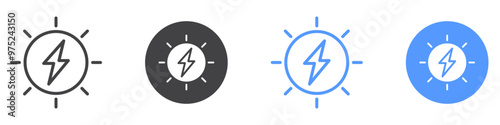 Alternative energy icon flat line symbol set.
