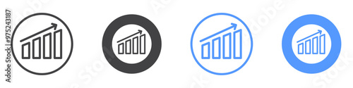 Bar Chart Icon flat line symbol set.