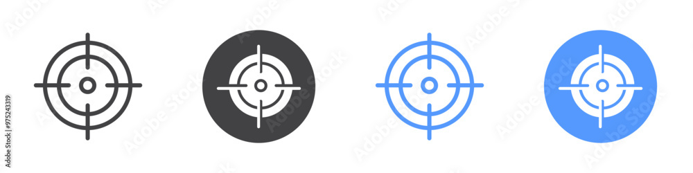 Bulls eye pointer icon flat line symbol set. Bulls eye pointer icon flat line symbol set.