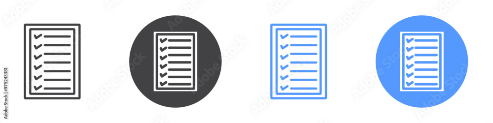 Check list icon flat line symbol set. Check list icon flat line symbol set.