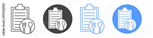 Diet plan icon flat line symbol set.