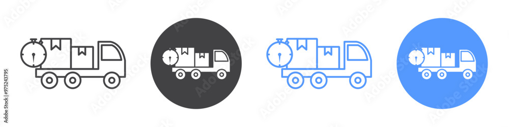 Express Delivery icon flat line symbol set. Express Delivery icon flat line symbol set.