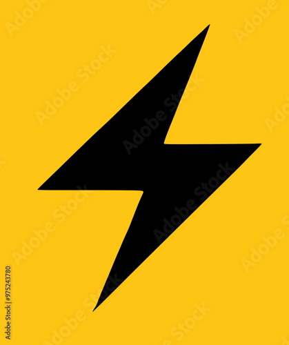 black and yellow color of lightning icon illustration