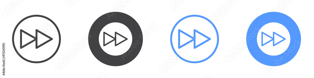 Forward icon flat line symbol set. Forward icon flat line symbol set.