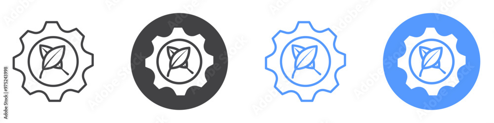 Green technology icon flat line symbol set. Green technology icon flat line symbol set.