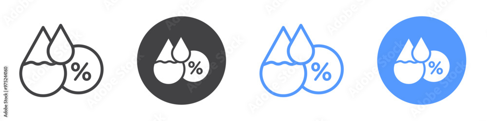 Humidity icon flat line symbol set. Humidity icon flat line symbol set.
