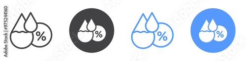 Humidity icon flat line symbol set.