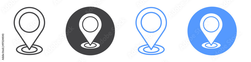 Navigation pin icon flat line symbol set. Navigation pin icon flat line symbol set.