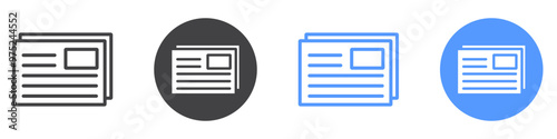 News icon flat line symbol set.